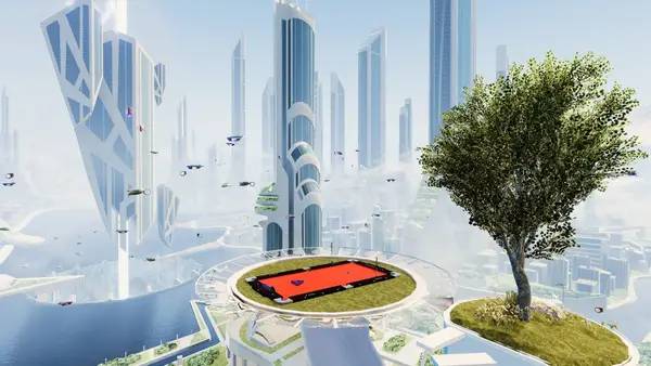 Кадр с взаимодействием персонажа и объекта в Golf Pool VR