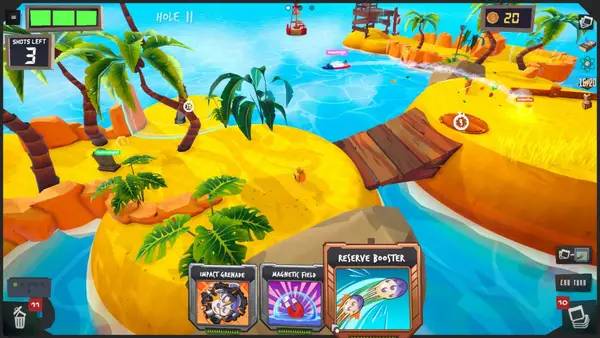 Кадр с взаимодействием персонажа и объекта в Golfie