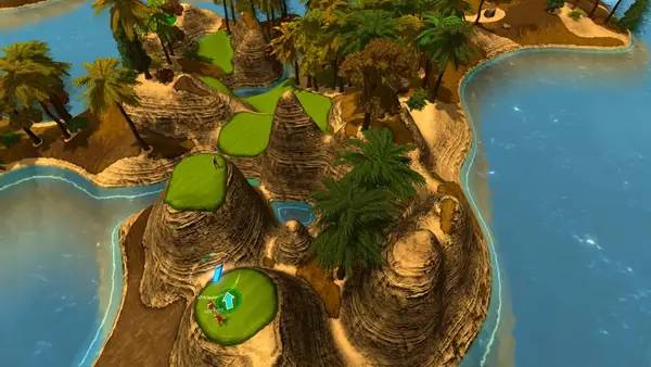 Кадр с взаимодействием персонажа и объекта в GolfTopia