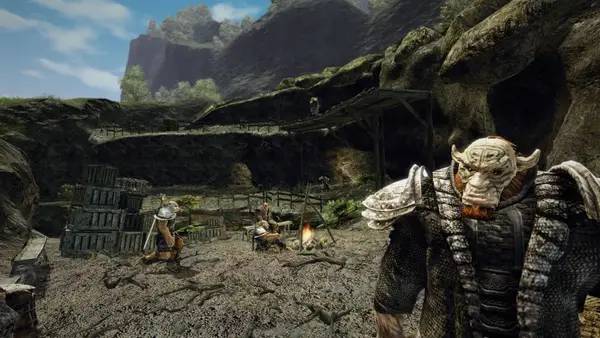 Кадр с взаимодействием персонажа и объекта в Gothic 3  Forsaken Gods Enhanced Edition