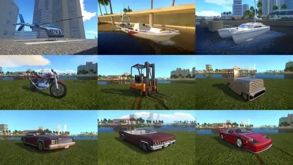 Кадр с взаимодействием персонажа и объекта в Grand Theft Auto  Vice City The Nextgen Edition