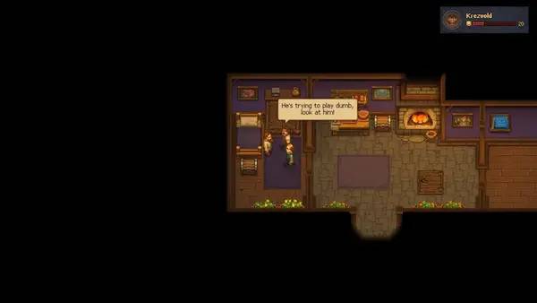 Кадр с взаимодействием персонажа и объекта в Graveyard Keeper - Better Save Soul