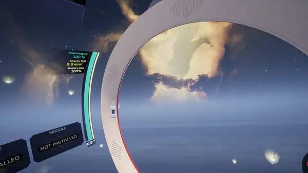 Кадр с взаимодействием персонажа и объекта в Gravity Vector