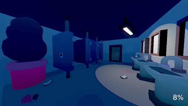 Кадр с взаимодействием персонажа и объекта в Grunn