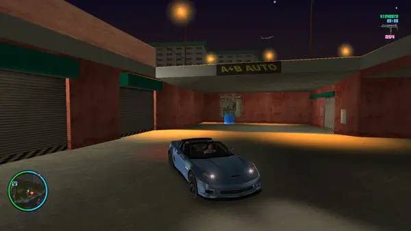 Кадр с взаимодействием персонажа и объекта в GTA  Vice City - HD Edition Mod