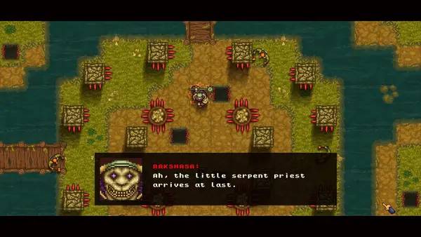 Кадр с взаимодействием персонажа и объекта в Guile and Glory  Firstborn