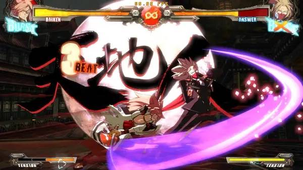 Кадр с взаимодействием персонажа и объекта в GUILTY GEAR Xrd REV 2 Upgrade