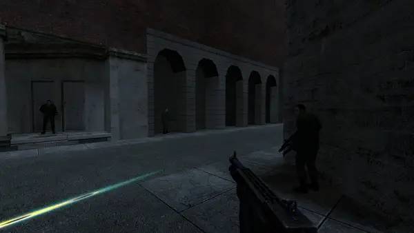 Кадр с взаимодействием персонажа и объекта в Half-Life 2 Build 2001