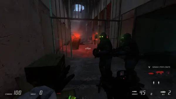 Кадр с взаимодействием персонажа и объекта в Half-Life 2  Entropy Zero 2