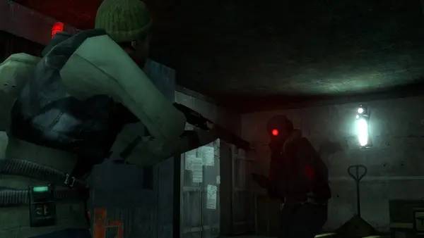 Кадр с взаимодействием персонажа и объекта в Half-Life 2  Fremen's Foes - Redux