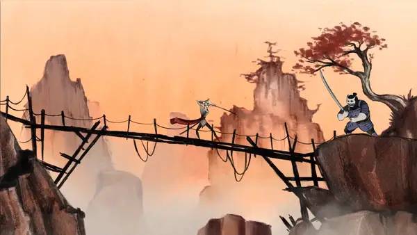 Кадр с взаимодействием персонажа и объекта в Han'yo