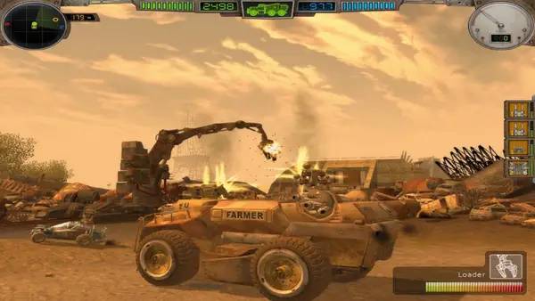 Кадр с взаимодействием персонажа и объекта в Hard Truck Apocalypse   Ex Machina