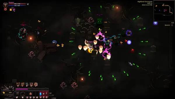 Кадр с взаимодействием персонажа и объекта в Hero Siege