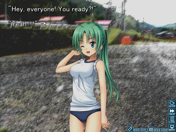 Кадр с взаимодействием персонажа и объекта в Higurashi When They Cry Hou - Ch.6 Tsumihoroboshi