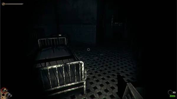 Кадр с взаимодействием персонажа и объекта в Horror in the Asylum