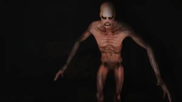 Кадр с взаимодействием персонажа и объекта в Horror Story  Hallowseed