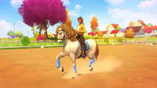 Кадр с взаимодействием персонажа и объекта в Horse Club Adventures 2  Hazelwood Stories