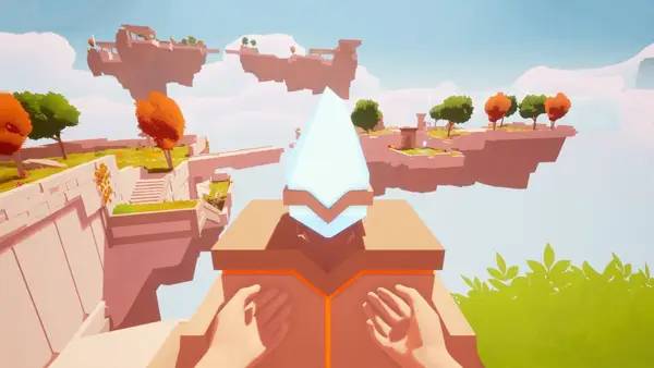 Кадр с взаимодействием персонажа и объекта в Hourglass