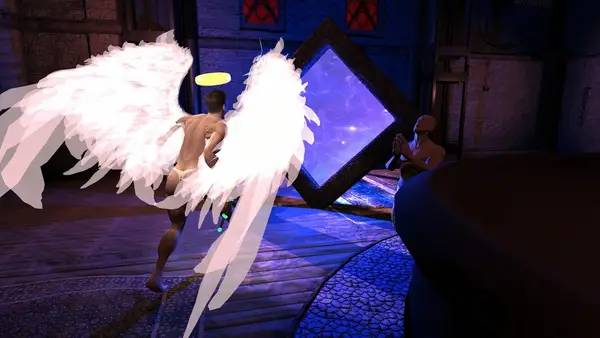 Кадр с взаимодействием персонажа и объекта в House of Detention