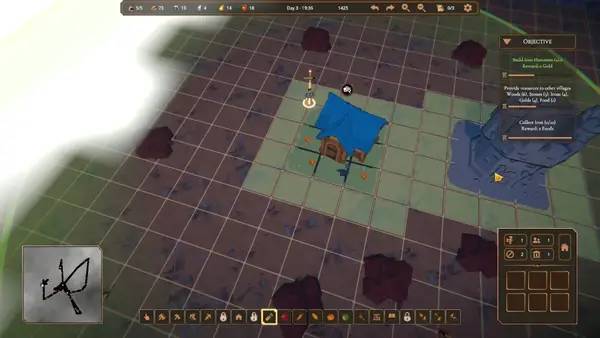 Кадр с взаимодействием персонажа и объекта в Ignis Corruption