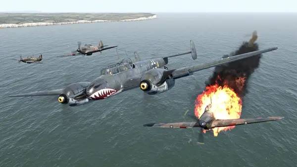 Кадр с взаимодействием персонажа и объекта в IL-2 Sturmovik  Cliffs of Dover Blitz Edition