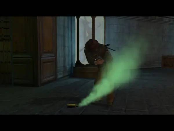 Кадр с взаимодействием персонажа и объекта в Indiana Jones and the Emperor's Tomb