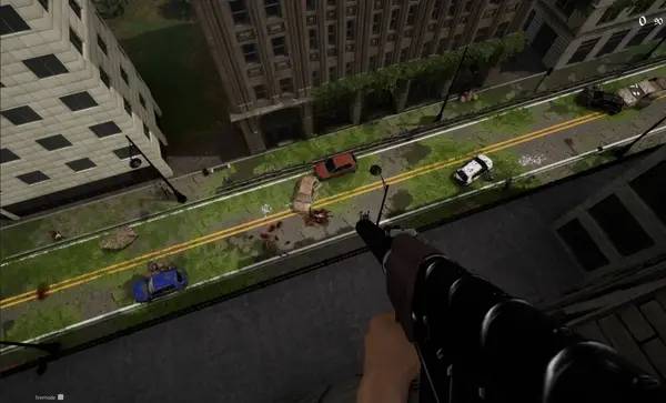 Кадр с взаимодействием персонажа и объекта в INQUIR P.T.