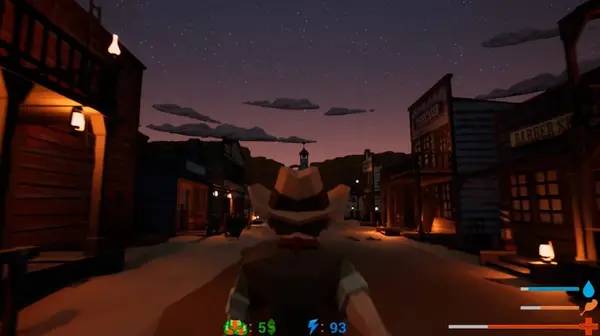 Кадр с взаимодействием персонажа и объекта в INSANE WEST