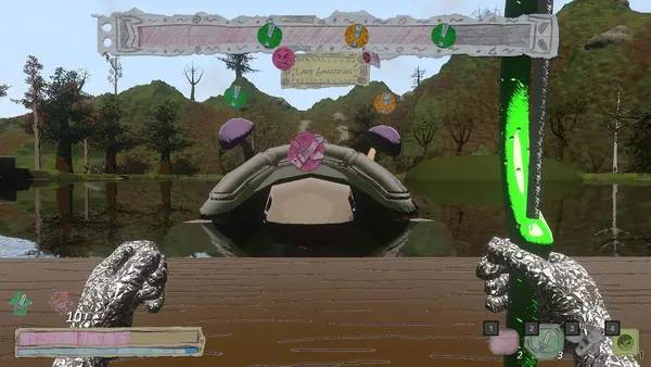 Кадр с взаимодействием персонажа и объекта в Insignificant