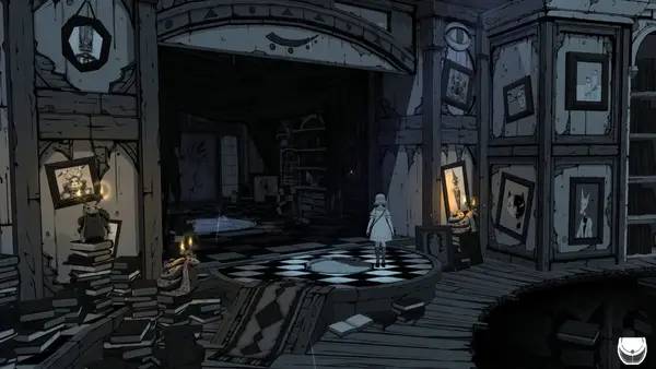 Кадр с взаимодействием персонажа и объекта в Iris Fall