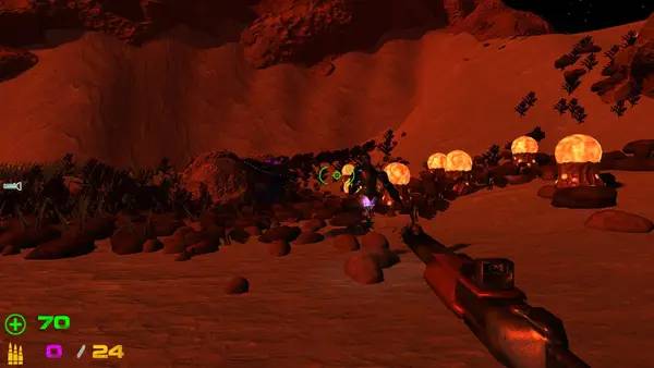 Кадр с взаимодействием персонажа и объекта в Iron Sun