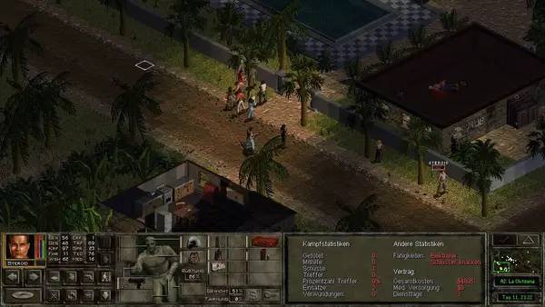 Кадр с взаимодействием персонажа и объекта в Jagged Alliance 2 - Wildfire