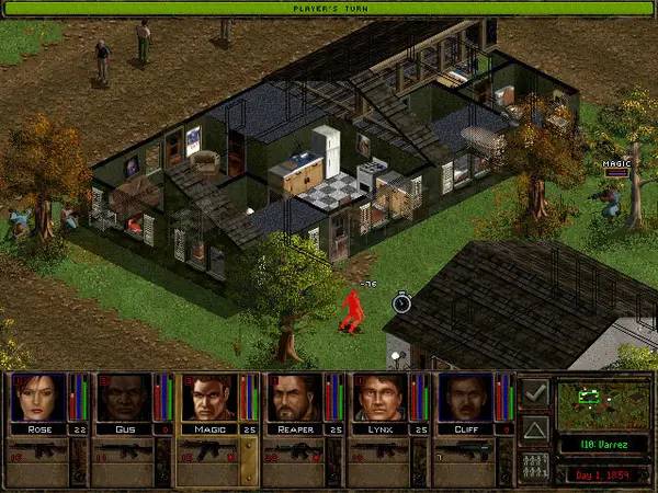 Кадр с взаимодействием персонажа и объекта в Jagged Alliance 2 Unfinished Business