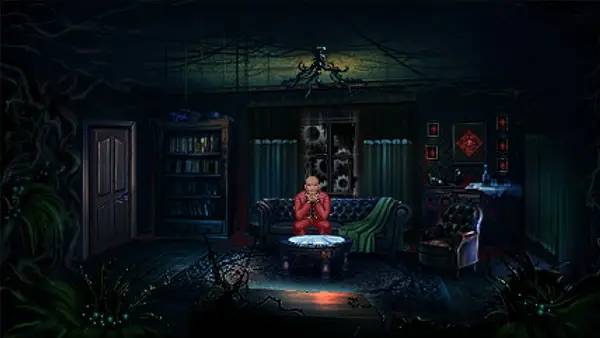 Кадр с взаимодействием персонажа и объекта в Kathy Rain  Director's Cut