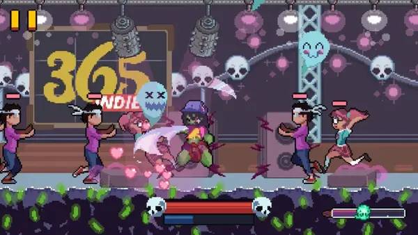 Кадр с взаимодействием персонажа и объекта в Kawaii Deathu Desu