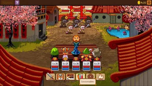 Кадр с взаимодействием персонажа и объекта в Knights of Pen and Paper 2