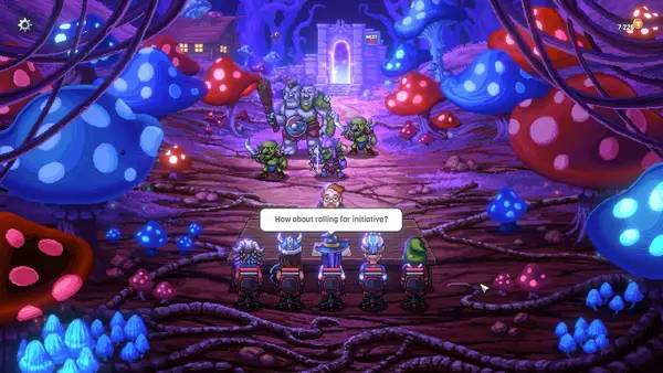 Кадр с взаимодействием персонажа и объекта в Knights of Pen and Paper 3