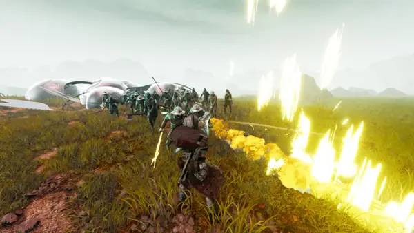 Кадр с взаимодействием персонажа и объекта в Knights Within