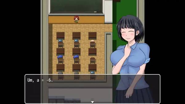 Кадр с взаимодействием персонажа и объекта в Kotoko's a Little Weird