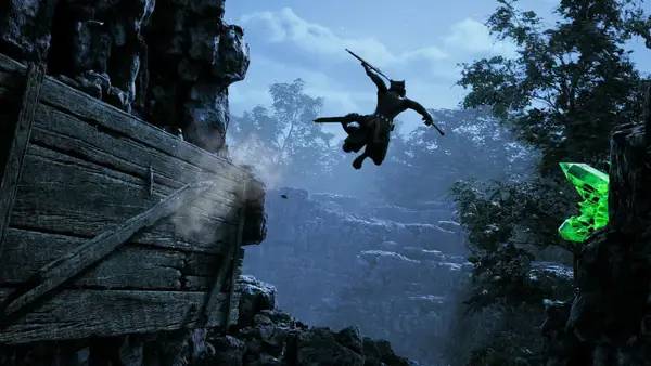 Кадр с взаимодействием персонажа и объекта в Kristala