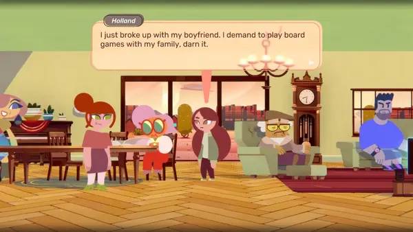 Кадр с взаимодействием персонажа и объекта в Land of Screens