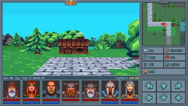 Кадр с взаимодействием персонажа и объекта в Legends of Amberland  The Forgotten Crown
