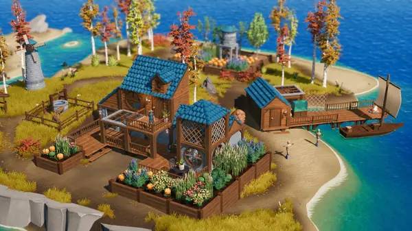 Кадр с взаимодействием персонажа и объекта в Len's Island