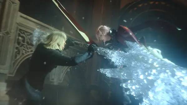 Кадр с взаимодействием персонажа и объекта в LIGHTNING RETURNS  FINAL FANTASY 13