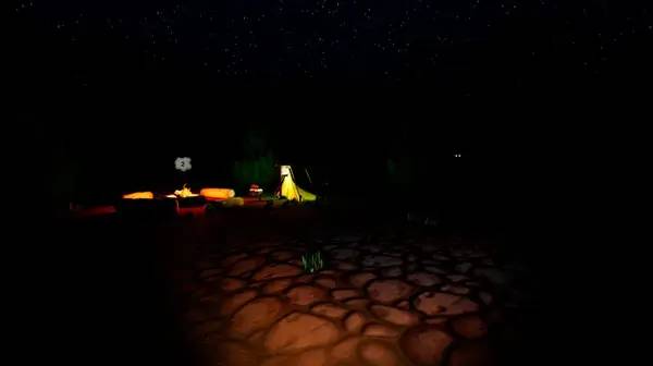 Кадр с взаимодействием персонажа и объекта в Lil' Horror Stories  The Camp Fire