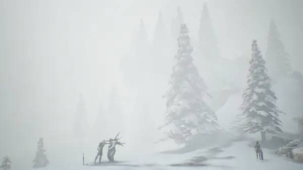 Кадр с взаимодействием персонажа и объекта в Ling A Road Alone