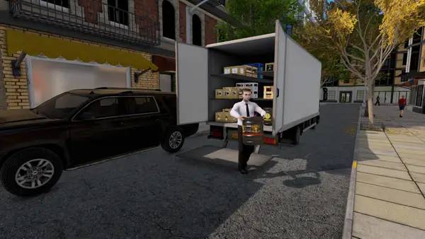 Кадр с взаимодействием персонажа и объекта в Liquor Store Simulator