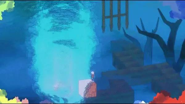 Кадр с взаимодействием персонажа и объекта в Little Gods of the Abyss