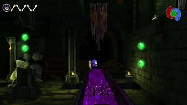 Кадр с взаимодействием персонажа и объекта в Little Reaper