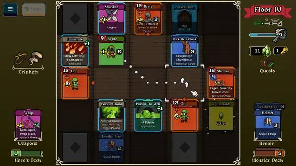 Кадр с взаимодействием персонажа и объекта в Lost For Swords